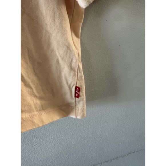 Levi’s Crop Top Meet and Greet Rolled Sleeve Tee Logo Peach Size Large 12-13yrs - Picture 4 of 7